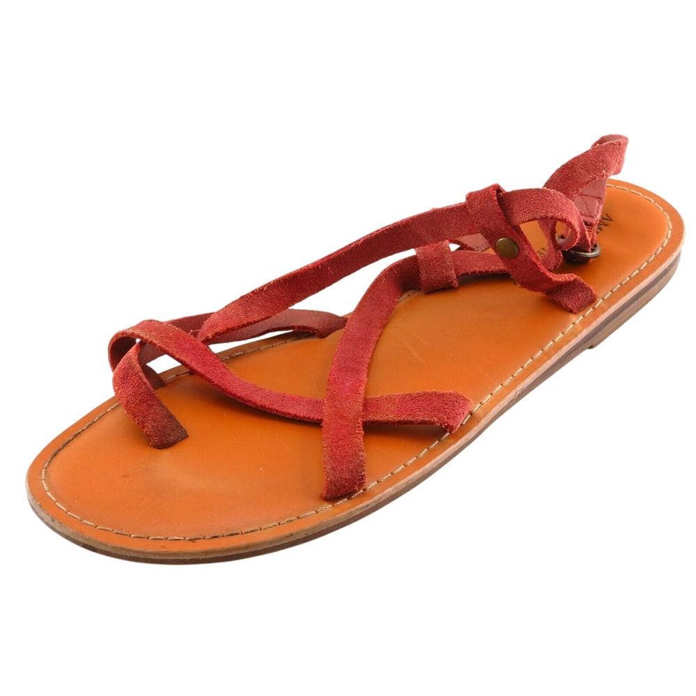 American Eagle Outfitters Strappy Red Synthetic Women Shoes Size 8 Medium